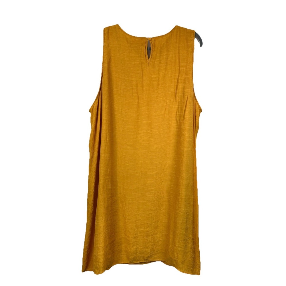 Robert Louis‎ Plus 3XL Mustard Shift Dress Boho Minimalist Textured Lagenlook - Picture 5 of 7